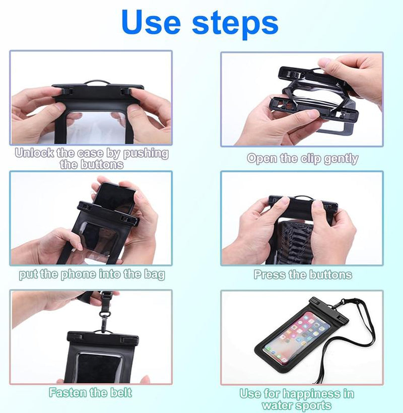 4 Pack Waterproof Phone Pouch IPX8 Universal Waterproof Case Dry Bag Phone Protector for Iphone 15 14 13 12 11 Pro Max plus XS XR X 8 Galaxy S23 S22 S21 S20 Pixel up to 7.5"(Multicolor 4) Organiser Plastic Strap Window