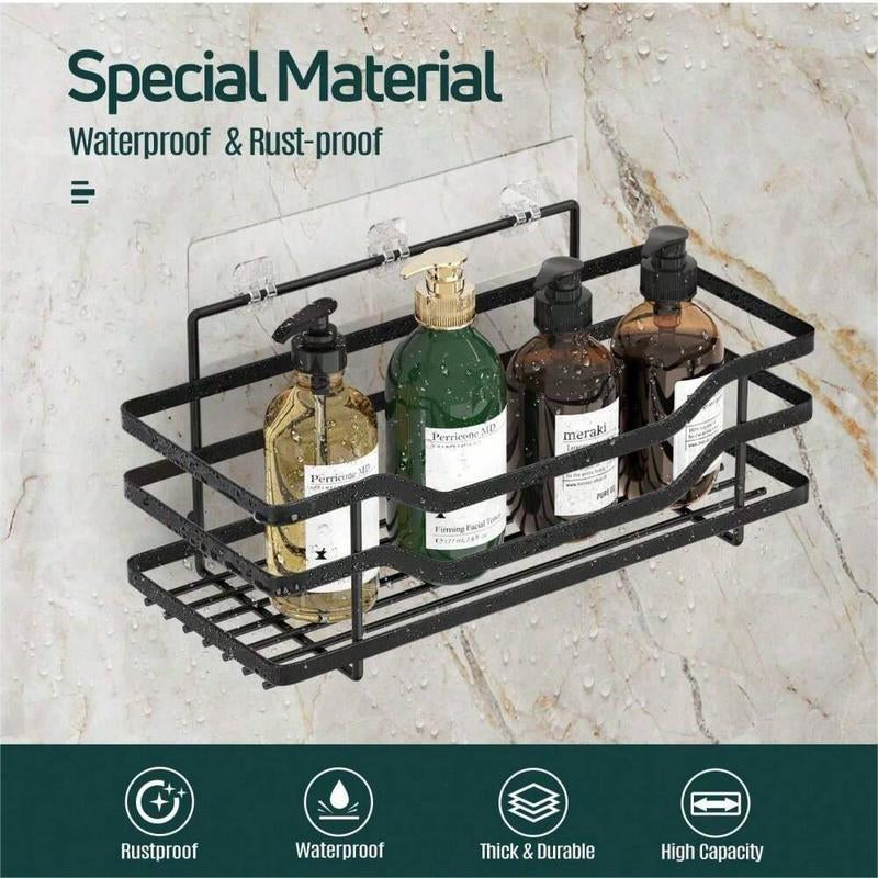 3-Pack No-Drill Shower Caddy Shelves [Upgraded & Extra Thick], Large Capacity Wall-Mounted Bathroom Organizer, Holds up to 50LBS Bathroom Shelves