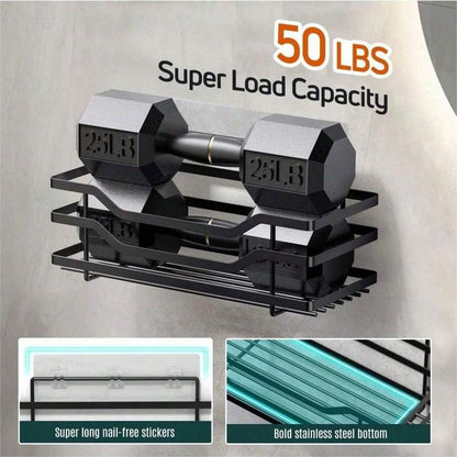 3-Pack No-Drill Shower Caddy Shelves [Upgraded & Extra Thick], Large Capacity Wall-Mounted Bathroom Organizer, Holds up to 50LBS Bathroom Shelves